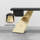 Cabstract 63" Modern Home Office Desk with Drawer Writing Desk in Black