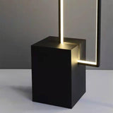 Lampadaire à LED en métal lampe debout rectangulaire avec base noire