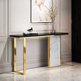 39" Modern Rectangular Console Table with Wooden Top Entryway Table