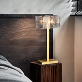 Modern 2-Light Water-ripple Glass Table Lamp with On / Off Switch