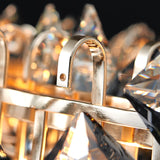 Moderner abgestufter Kristall-Kronleuchter mit 8 Leuchten und verstellbaren Kabeln