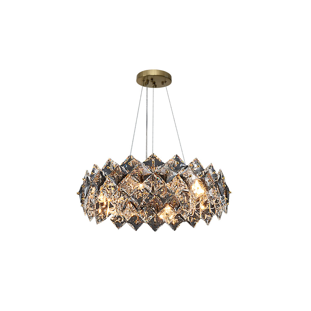 Modern 8-Light Tiered Crystal Chandelier with Adjustable Cables