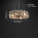 Modern 8-Light Tiered Crystal Chandelier with Adjustable Cables