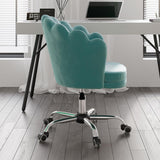 Altura ajustable tapizada terciopelo moderno azul de la silla de la tarea de la silla de la oficina del eslabón giratorio