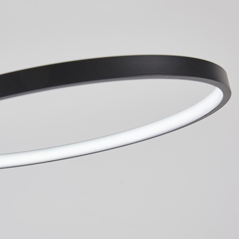 Modern Black Adjustable Floor Lamp LED Standing Reading Light with Glass Shelf