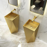 Gold Modernes Luxus-Edelstahl-Waschbecken Standwaschbecken freistehend