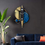 Reloj de pared de gran tamaño geométrico creativo único Decoración del hogar de hierro 3D