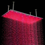 Cabezal de ducha de lluvia montado en el techo LED rectangular de acero inoxidable moderno y lujoso de 20 "x40" en níquel cepillado
