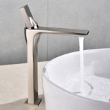 Utop Modern Innovative Design Single Hole 1-Handle Bathroom Vessel Sink Faucet in Brushed Nickel Solid Brass
