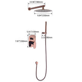 Wall-Mounted Rose Gold 2-Function Shower System with Thermostatic Valve