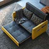 55.1 "حديثة 2 مقعد سرير أريكة قابلة للتحويل الكامل من القطن النائم والكتان تنجيد