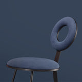 Creative Blue Dining Chairs Moderner gepolsterter Beistellstuhl aus Samt (2er-Set)