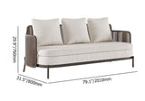 4-teiliges Outdoor-Sofa-Set aus Aluminium und Rattan mit Couchtischkissen aus Kunstmarmor