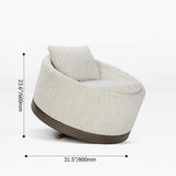 Modern Beige Linen Upholstered Accent Chair with Stainless Steel Legs-Chairs &amp; Recliners,Furniture,Living Room Furniture