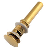 Modern Ti-PVD Gold Bathroom Sinks Pop Up Drain with Overflow Solid Brass