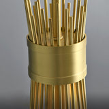 Lámpara colgante moderna de paja de trigo de 1 luz con cable ajustable en latón