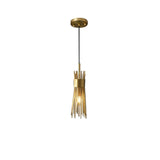 Modern 1-Light Wheat-Straw Pendant Light with Adjustable Cable in Brass