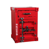 Mesita de noche roja Industrial Loft Gabinete de almacenamiento de cabecera retro con puerta y cajón