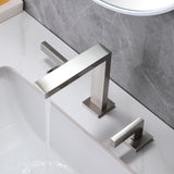 Widespread Brushed Gold Bathroom Sink Faucet Double Handle Solid Brass
