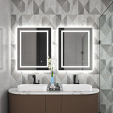 Espejo de baño LED montado en la pared rectangular sin marco de 24" x 30'' antivaho