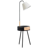Arc Black LED Table à bout en bois Trépie trépied lampadaire de tissu