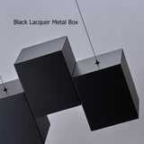Modern Linear Black Kitchen Island Light 6-Light Square Pendant Light