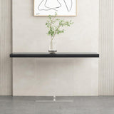 40 "Table de console étroite moderne noire Entrée Pinwood Top en pin et piédestal acrylique