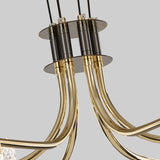 Moderna lámpara de araña Sputnik LED dorada de acrílico de 6 luces para sala de estar