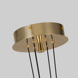 Moderna lámpara de araña Sputnik LED dorada de acrílico de 6 luces para sala de estar