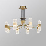 モダンな6ライトアクリルは、リビングルームのための金のsputnik chandelier