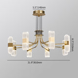 Modern 6-Light Acrylic LED Gold Sputnik Chandelier for Living Room