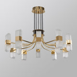 モダンな6ライトアクリルは、リビングルームのための金のsputnik chandelier