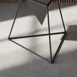 Modern Black Geometric Wood End Table Accent Side Table