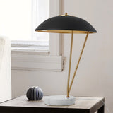 Lámpara de mesa posmoderna de 1 luz con pantalla de paraguas negra