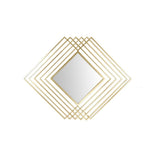 Moderner, luxuriöser, überlappender geometrischer Rhombus-Wandspiegel aus goldfarbenem Metall