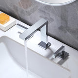 Grifo de lavabo de baño de oro cepillado generalizado con doble manija de latón macizo