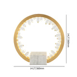 Postmoderne Kreis-Kristall-Tischlampe in Gold mit eingebauter LED