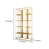 Gold Open Bookshelf 6-Tiered Metal Display Bookcase Decorative Storage Shelves-Bookcases &amp; Bookshelves,Furniture,Office Furniture