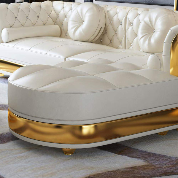 モダンL字型ホワイトソファ 116.1 