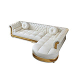 116.1" Modern L-Shape White Sectional Sofa Loveseat with Chaise-Furniture,Living Room Furniture,Sectionals