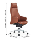 Modern Brown Swivel Office Chair with Adjustable Height Upholstered Leath-aire-Furniture,Office Chairs,Office Furniture