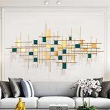 Modern Gold & Dark Green Metal Wall Decor Home Art