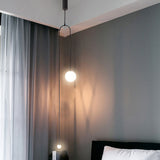 Moderne Pendelleuchte Glaskugel 2-flammig in U-Form in Gold für Wohn- und Schlafzimmer