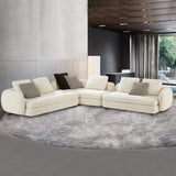 Linen Uphostered Sectional Sofa in Beige for 5 Seaters Modular Sectional-Richsoul-Furniture,Living Room Furniture,Sectionals