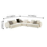 Linen Uphostered Sectional Sofa in Beige for 5 Seaters Modular Sectional-Richsoul-Furniture,Living Room Furniture,Sectionals