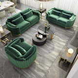 غرفة المعيشة الحديثة مجموعات خضراء منجد المخملية والحب وأريكة وأريكة 3 قطع