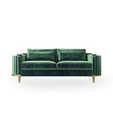Modern Living Room Sets Green Velvet Upholstered Chair & Loveseat & Sofa 3 Pieces-Richsoul-Furniture,Living Room Furniture,Living Room Sets