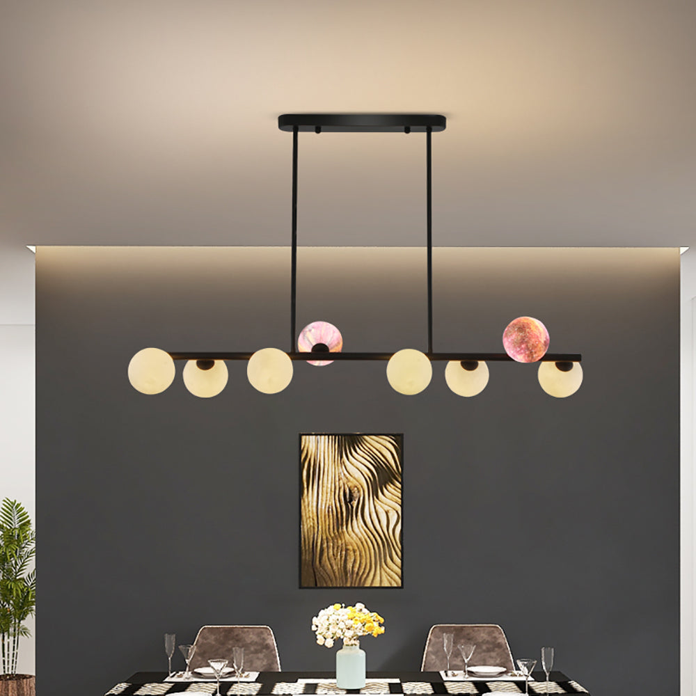 Modern 8-Light Sputnik Design LED Pendant Light with Gold Stoving Varnish