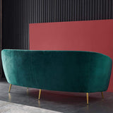 Modern 92" Deep Green Velvet Sofa with Metal Legs-Furniture,Living Room Furniture,Sofas &amp; Loveseats