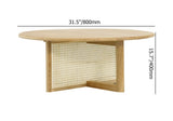 32 "Table basse rond moderne en bois et en rotin en naturel